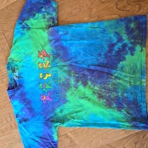Vintage Y2K MensGrateful Dead Dancing Bears Tie Dye Shirt Liquid Blue Size Large